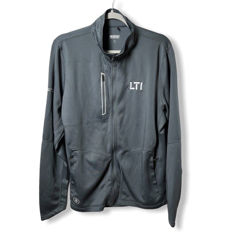 OGIO Endurance Full-Zip Jacket Size M Charcoal Gray LTI bigpiCTUre Embroidered